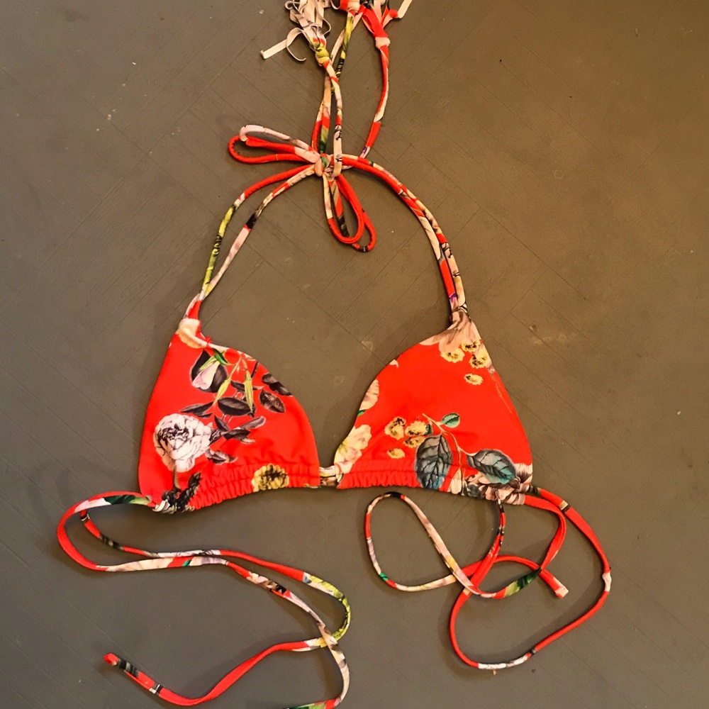 Rachel Roy tropical floral print bikini top